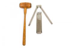 Rustic Carved Wooden Nutcracker Set with Wooden Mallet - 4675577