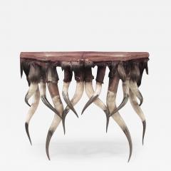 Rustic Continental 19th Cent Horn Design Shaped Console Table - 638475