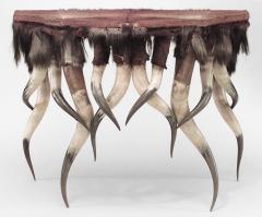 Rustic Continental 19th Cent Horn Design Shaped Console Table - 638509
