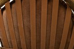 Rustic Continental Antler and Mauve Pink Suede Arm Chair - 4649856
