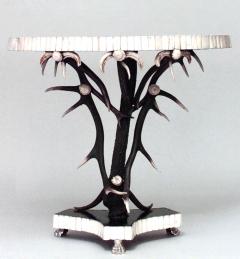 Rustic Continental Ebonized Antler Console Table - 4631092