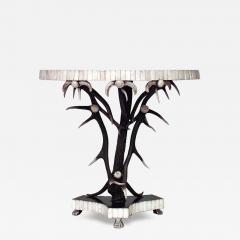 Rustic Continental Ebonized Antler Console Table - 4646640