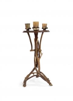 Rustic Continental Oak and Antler Smoking Stand - 4652719