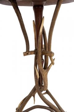 Rustic Continental Oak and Antler Smoking Stand - 4652721