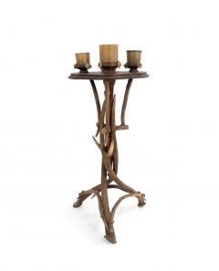 Rustic Continental Oak and Antler Smoking Stand - 4652724