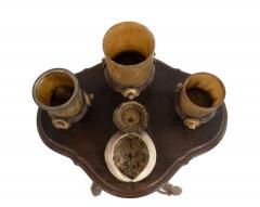 Rustic Continental Oak and Antler Smoking Stand - 4652727