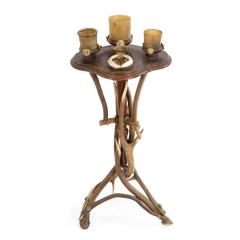 Rustic Continental Oak and Antler Smoking Stand - 4662079