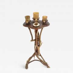 Rustic Continental Oak and Antler Smoking Stand - 4662080