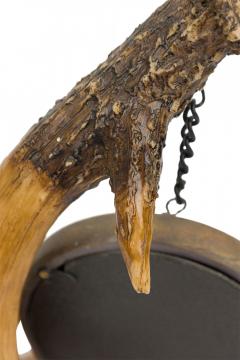 Rustic Continental Style Faux Antler and Brass Table Clock - 4674595