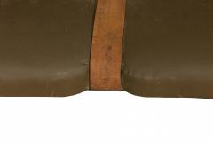 Rustic Continental Style Green Leather and Faux Antler Three Seat Settee - 2800847