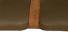 Rustic Continental Style Green Leather and Faux Antler Three Seat Settee - 4631775