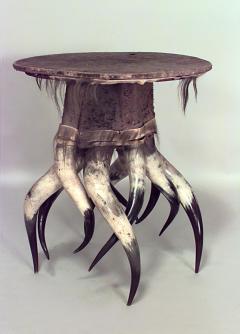 Rustic Continental style 19th Cent Horn Design Base Table - 637134