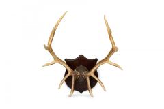 Rustic Decorative Elk Antler and Wood Wall Plaque - 4660668