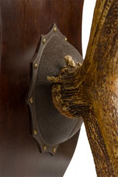 Rustic Decorative Elk Antler and Wood Wall Plaque - 4660673
