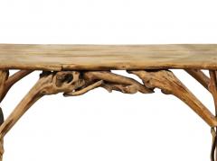 Rustic Driftwood Serpentine Console Mid Late 20th Century - 4618346