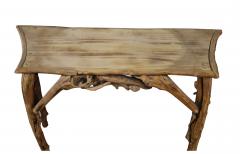 Rustic Driftwood Serpentine Console Mid Late 20th Century - 4618350