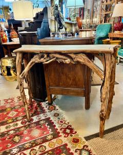Rustic Driftwood Serpentine Console Mid Late 20th Century - 4620976