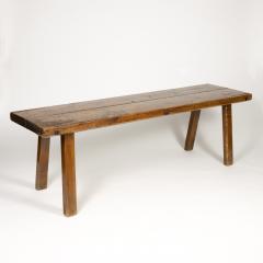 Rustic Elm Work Bench With Square Iron Pegs - 1363720