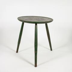 Rustic English Cricket Table With Green Paint Remnants circa 1850 - 4264970