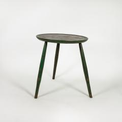 Rustic English Cricket Table With Green Paint Remnants circa 1850 - 4264971