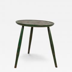 Rustic English Cricket Table With Green Paint Remnants circa 1850 - 4267133