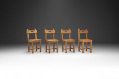 Rustic European Cabinetmaker Oak Dining Chairs Europe ca 1950s - 2687327