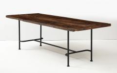 Rustic Farm Table with Iron Base - 3868871