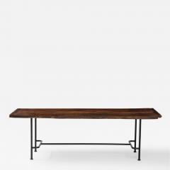 Rustic Farm Table with Iron Base - 3871469