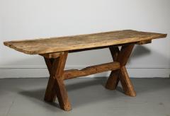 Rustic Farmhouse Table with Trestle Base France c Early 20th Century - 2494252