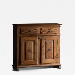 Rustic Folk Art Carved Cabinet 19th Century - 4811210