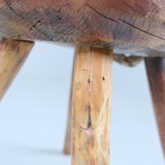 Rustic Folk Art Peasant Stool in Pine and String Finland 1800s - 4304973