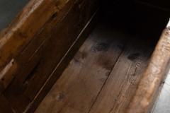 Rustic Folk Art Wood Chest with Carved Motifs 19th Century - 4743766