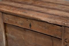 Rustic Folk Art Wood Chest with Carved Motifs 19th Century - 4743840