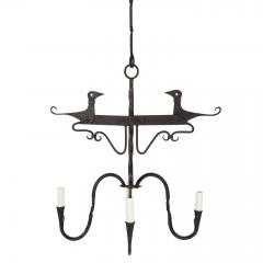 Rustic Four Arm Forged Iron Chandelier - 4248470