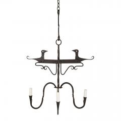Rustic Four Arm Forged Iron Chandelier - 4248474