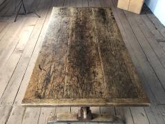 Rustic French 17th Century Oak and Chestnut Trestle Dining Table - 1966015