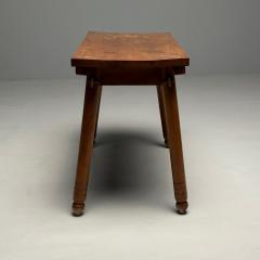 Rustic French Mid Century Modern Provincial Oak Console Table Farmhouse - 3408046