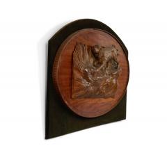 Rustic German Carved Hunting Wall Plaque - 4517743