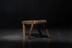 Rustic Hand Carved Bench France 19th Century - 4147169