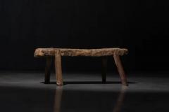 Rustic Hand Carved Bench France 19th Century - 4147181