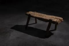 Rustic Hand Carved Bench France 19th Century - 4147216