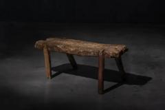 Rustic Hand Carved Bench France 19th Century - 4147238