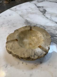 Rustic Hand Carved Marble Ashtray with Natural Raw Edge - 4725768