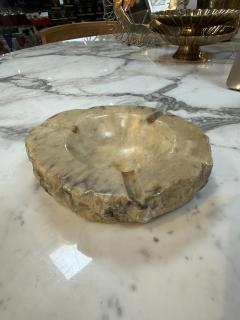 Rustic Hand Carved Marble Ashtray with Natural Raw Edge - 4725769