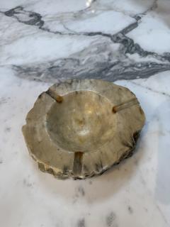 Rustic Hand Carved Marble Ashtray with Natural Raw Edge - 4725770