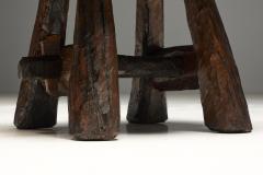 Rustic Hand Carved Side Table France 19th Century - 4506364