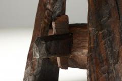 Rustic Hand Carved Side Table France 19th Century - 4506369