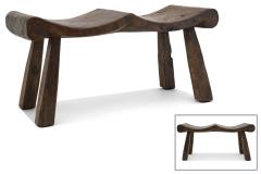 Rustic Hand Carved Wood Bench - 3928138