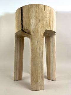 Rustic Handcarved Teak Wood Side Table Stool Bleached IDN 2024 - 3576493