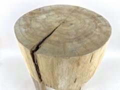 Rustic Handcarved Teak Wood Side Table Stool Bleached IDN 2024 - 3576494